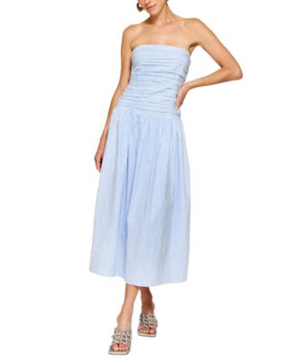 Line & Dot - Women's Darra Striped Strapless Midi Dress