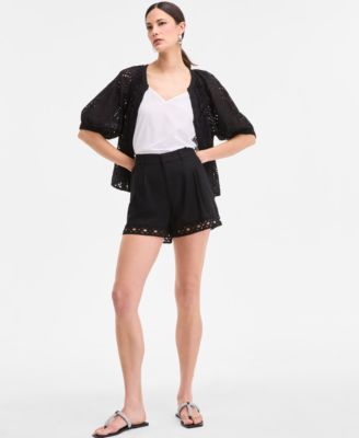 I.N.C. International Concepts - Women's Crochet-Trim Shorts