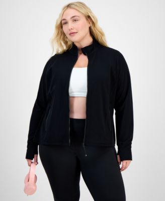 ID Ideology - Plus Size Soft Flex Solid Full-Zip Jacket