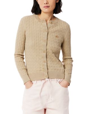 LACOSTE USA - Women's Cotton Button-Front Cardigan
