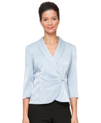 Alex Evenings - Women's Structured Shawl-Collar Blouse