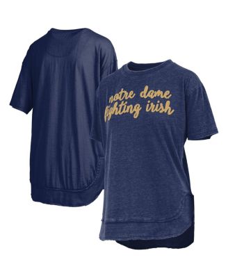 Pressbox - Women's Navy Notre Dame Fighting Irish Poncho T-Shirt