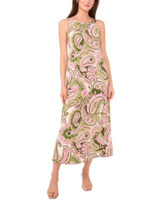 MSK - Women's Paisley-Print Sleeveless Maxi Dress
