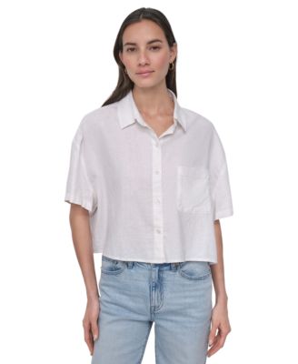 DKNY Jeans - Women's Oversized Cropped Shirt