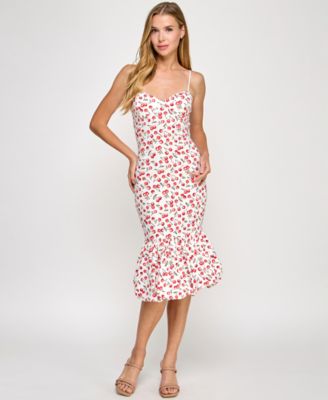 KATIA RAE - Juniors' Sweetheart-Neck Bubble-Flounce Dress