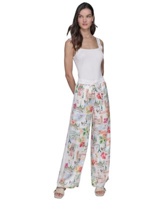 KARL LAGERFELD PARIS - Petite Multi-Print Soft Pants