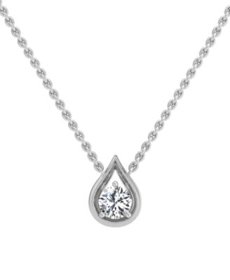 Macy's - Diamond Tear-Shape 18" Pendant Necklace (1/3 ct. t.w.) in 14k Gold