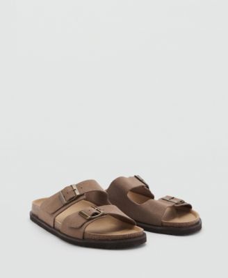 MANGO - Men's Split Leather Buckle Sandals