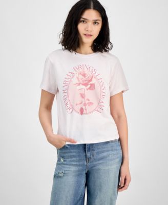 Pretty Rebel - Juniors' Good Karma Cotton Graphic T-Shirt