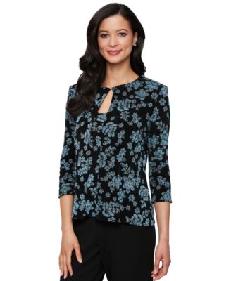 Alex Evenings - Petite 3/4-Sleeve Glitter Twinset