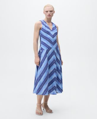 MANGO - Women's Striped Flared Dress