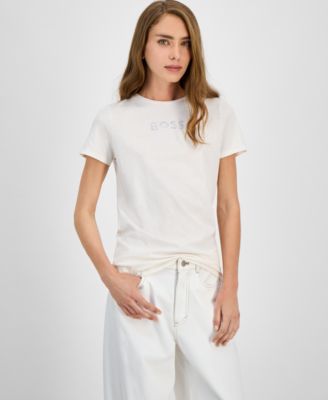 BOSS Orange - Women's Cotton Logo Crewneck Tee