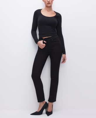 Good American - Women's Never Fades Good Legs High-Rise Straight-Leg Jeans