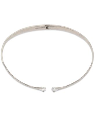 Givenchy - Silver-Tone Pav&eacute; & Pear-Shape Cubic Zirconia 16" Structured Collar Necklace