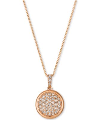 Le Vian - Nude Diamond Pav&eacute; Disc Adjustable 20" Pendant Necklace (5/8 ct. t.w.) in 14k Rose Gold