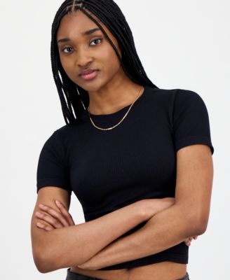 Hippie Rose - Juniors' Seamless Textured T-Shirt