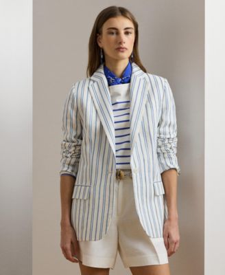 Lauren Ralph Lauren - Women's Striped Linen-Blend Blazer