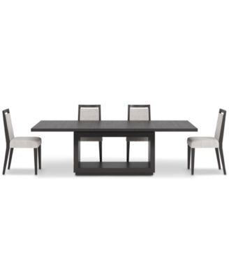 Furniture - Tivie 5-Pc. Dining Set (Rectangular Table & 4 Wood Dining Chairs)