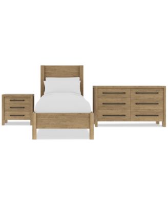 Furniture - Davie 3-Pc. Twin Set (Panel Bed, Dresser & 3-Drawer Nightstand)