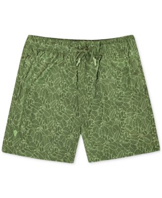 Sunset x Vine - Men's Leaf-Pattern Woven Swim Trunks