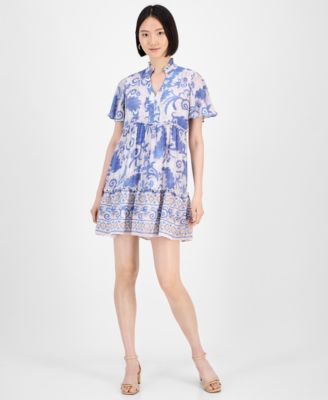 Sandra Darren - Women's Printed Short-Sleeve Shift Dress