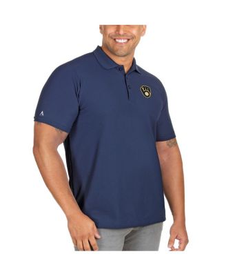 Antigua - Men's Navy Milwaukee Brewers Big Tall Legacy Pique Polo