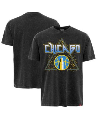 Sportiqe - Men's and Women's Black Chicago Sky Rock Roll Collection Angus Mineral Wash Premium T-Shirt