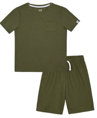 Max & Olivia - Big Boys Waffle Thermal Top & Shorts Pajama Set