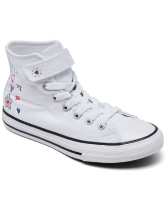 Converse - Little Girls Chuck Taylor All Star Doodles Stay-Put Closure Strap High Top Casual Sneakers from Finish Line