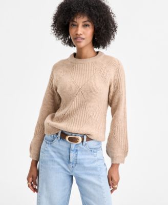 On 34th - Women's Mixed-Pattern Crewneck Sweater