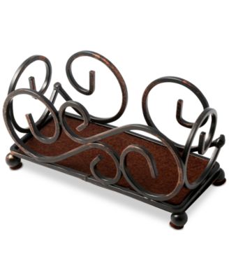 Thirstystone - Bronze-Tone Scroll Upright Coaster Holder
