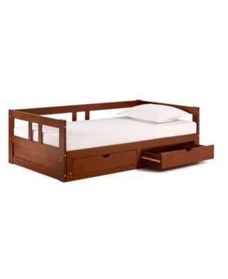 Alaterre Furniture - Melody Day Bed with Storage, Chestnut