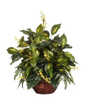 Nearly Natural - Forsythia and Mixed Greens Silk Plant