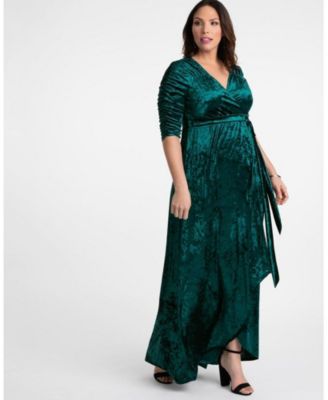 Kiyonna - Womens Plus Size Cara Velvet Wrap Dress