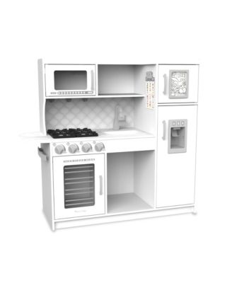 Melissa and Doug - Wooden Chef's Pretend Play Toy Kitchen With "Ice" Cube Dispenser – Cloud White