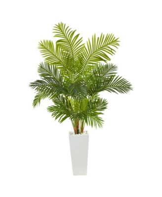 Nearly Natural - 68in. Hawaii Palm Artificial Tree in Tall White Planter