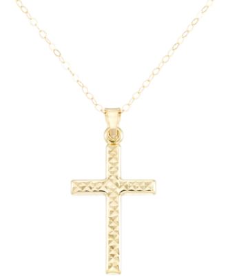 Macy's - Textured Cross 18" Pendant Necklace