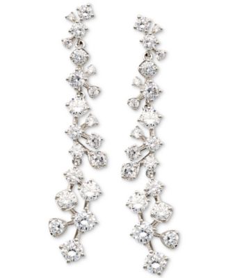 Eliot Danori - Cubic Zirconia Linear Cluster Drop Earrings