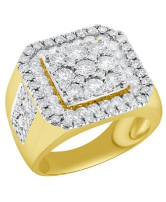 Macy's - Men's Diamond Cluster Ring (3 ct. t.w.) 10k Yellow, White or Rose Gold