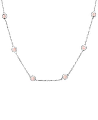 Macy's - Mother-of-Pearl Station Collar Necklace in Sterling Silver, 17" + 1" extender
