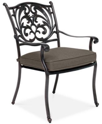 Agio - Set of 2 Chateau Aluminum Outdoor Dining Chairs with Outdoor Cushion, Created for Macy's