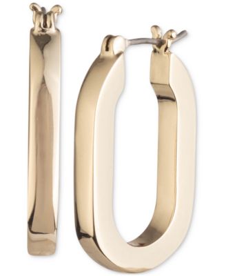 KARL LAGERFELD PARIS - Gold-Tone Oval Link Hoop Earrings