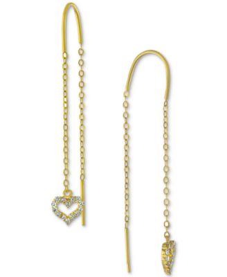 Giani Bernini - Cubic Zirconia Heart Threader Earrings