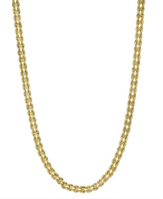 Macy's - 18" Double Twisted Heart Chain Collar Necklace in 14k Gold