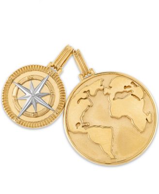 Esquire Men's Jewelry - Cubic Zirconia Cross Pendant in 14k Gold-Plated Sterling Silver
