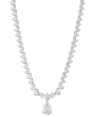 Arabella - Cubic Zirconia Fancy 18" Collar Necklace in Sterling Silver