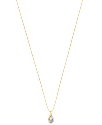 Sirena - Diamond Solitaire Two-Tone 18" Pendant Necklace (1/4 ct. t.w.) in 14k Two-Tone Gold
