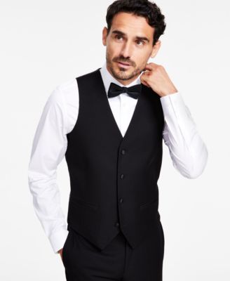Alfani - Men's Slim-Fit Stretch Black Twill Suit Vest