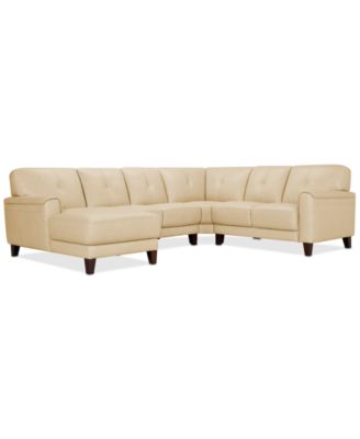 Furniture - Ashlinn 120" 4-Pc. Pastel Leather Sectional