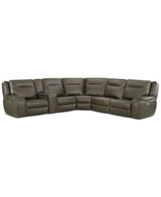 Furniture - Leather Sectional with 2 Power Recliners